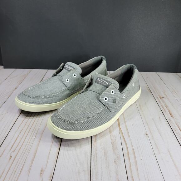 Sperry Mens Outer Banks Boat Shoes, Grey, size 13. - Picture 4 of 7